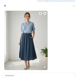 LOFT.   Elegant Navy Blue Women's Skirt.  SIZE L